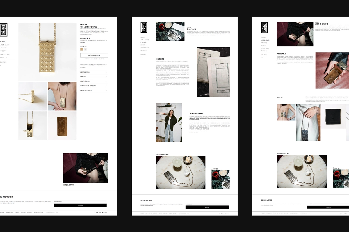 SEDNON — Conception, maquette et intégration sur boutique Shopify